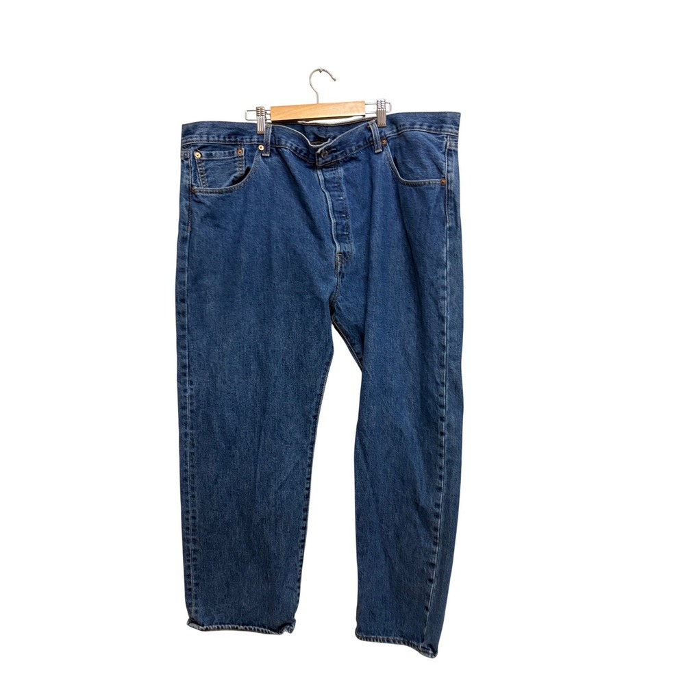 Levis 501 Original Fit Mens Blue Denim Jeans Medium Wash Button Fly Straight Leg